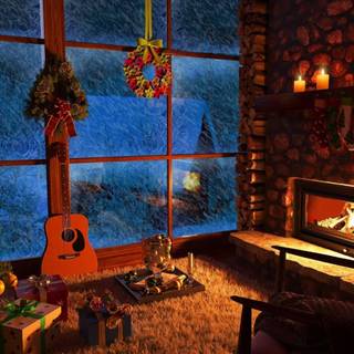 Cozy winter ambience wallpaper