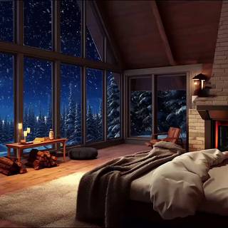 Cozy winter ambience wallpaper