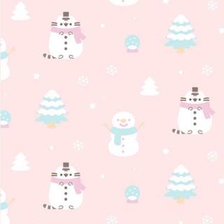 iPhone Pusheen winter wallpaper