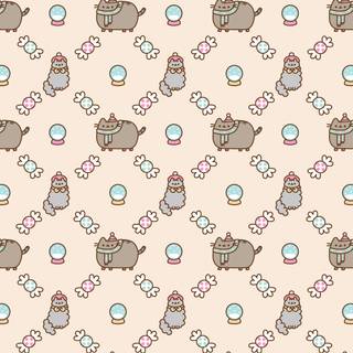 iPhone Pusheen winter wallpaper