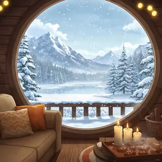 Winter season cozy desktop wallpaper