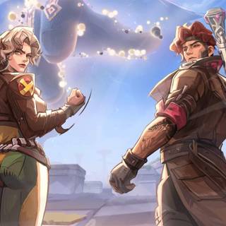 Gambit and Rogue wallpaper