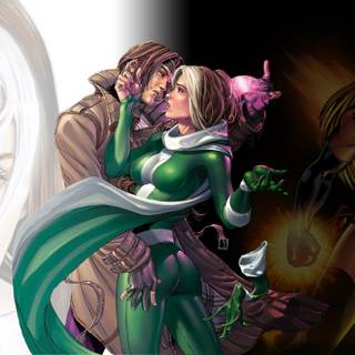 Gambit and Rogue wallpaper