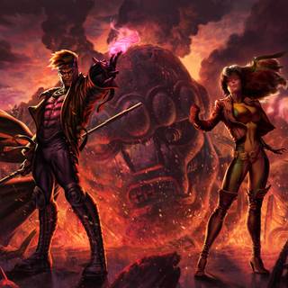 Gambit and Rogue wallpaper