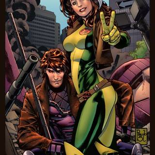 Gambit and Rogue wallpaper