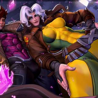 Gambit and Rogue wallpaper