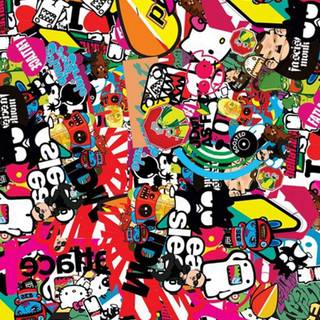 Cartoon stickers wallpaper