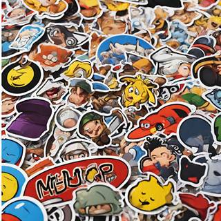 Cartoon stickers wallpaper