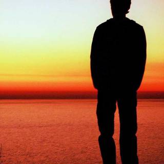 Alone boy sunset wallpaper