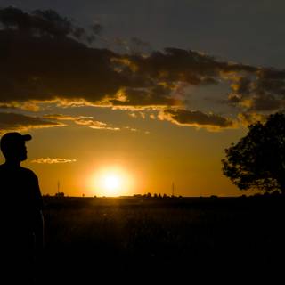 Alone boy sunset wallpaper