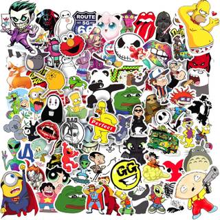 Cartoon stickers wallpaper