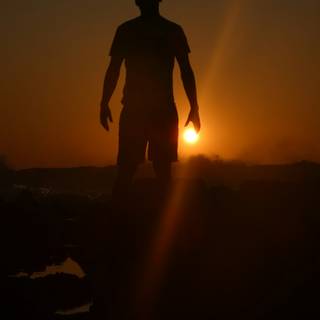 Alone boy sunset wallpaper