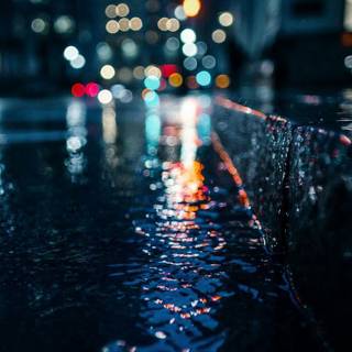 Rainy night city wallpaper