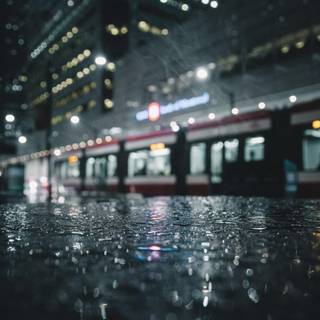 Rainy night city wallpaper