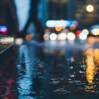 Rainy night city wallpaper