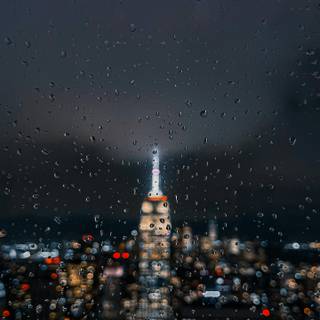 Rainy night city wallpaper