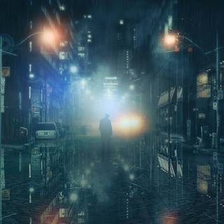 Rainy night city wallpaper