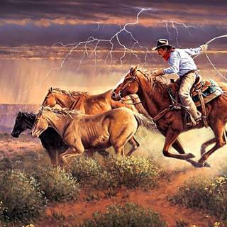 Cowboy art wallpaper