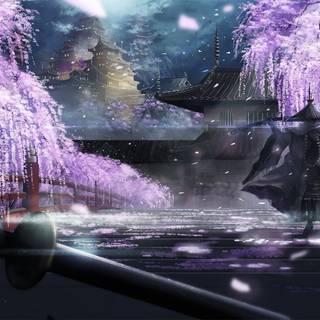Cherry Blossom samurai wallpaper