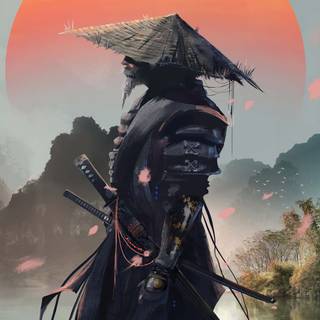 Cherry Blossom samurai wallpaper