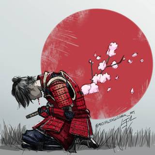 Cherry Blossom samurai wallpaper