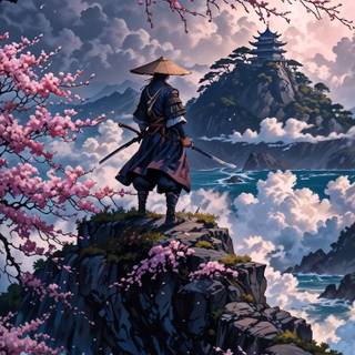 Cherry Blossom samurai wallpaper