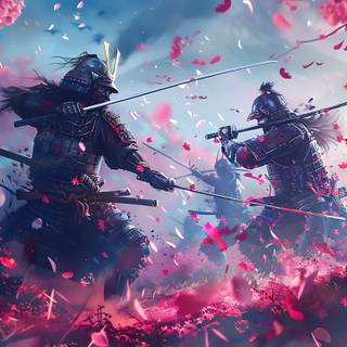Cherry Blossom samurai wallpaper