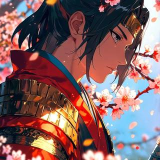 Cherry Blossom samurai wallpaper