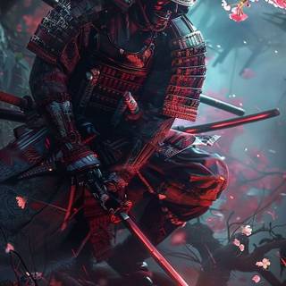 Cherry Blossom samurai wallpaper
