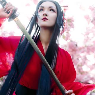 Cherry Blossom samurai wallpaper