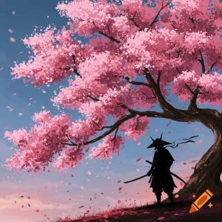 Cherry Blossom samurai wallpaper