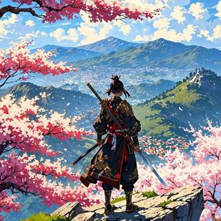 Cherry Blossom samurai wallpaper