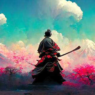 Cherry Blossom samurai wallpaper