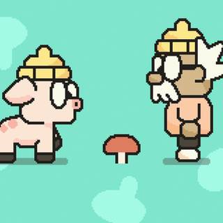 Hermit and Pig wallpaper