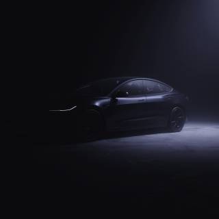 Black Tesla model 3 wallpaper