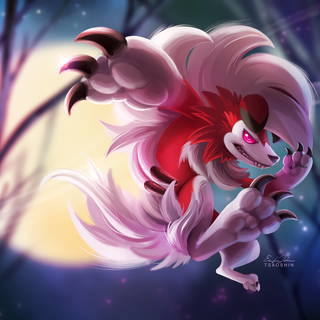 Red Lycanroc wallpaper