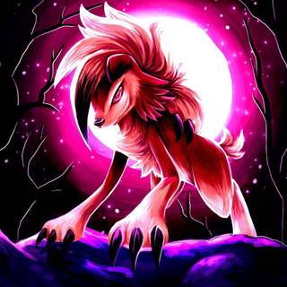Red Lycanroc wallpaper
