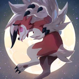 Red Lycanroc wallpaper