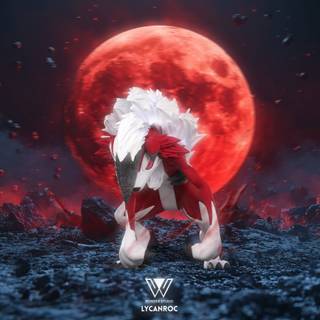 Red Lycanroc wallpaper