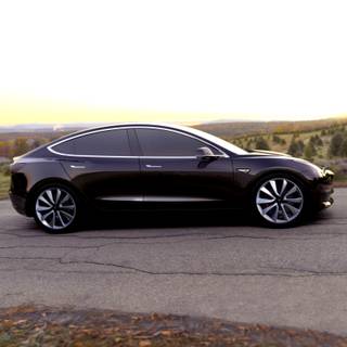 Black Tesla model 3 wallpaper