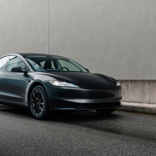Black Tesla model 3 wallpaper