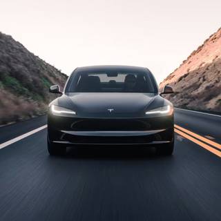 Black Tesla model 3 wallpaper