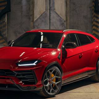 Red Lamborghini Urus wallpaper