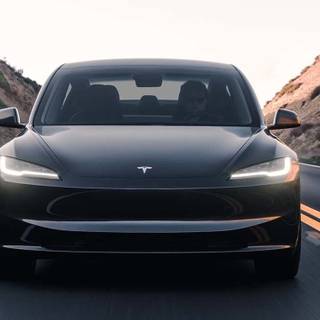 Black Tesla model 3 wallpaper