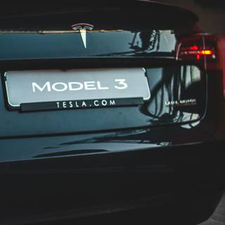 Black Tesla model 3 wallpaper