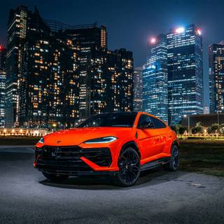 Red Lamborghini Urus wallpaper