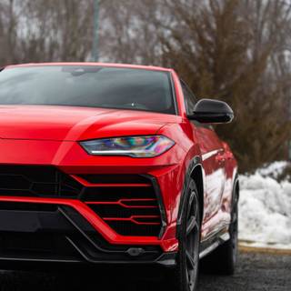 Red Lamborghini Urus wallpaper