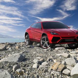 Red Lamborghini Urus wallpaper
