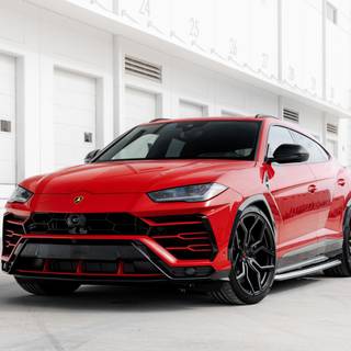 Red Lamborghini Urus wallpaper