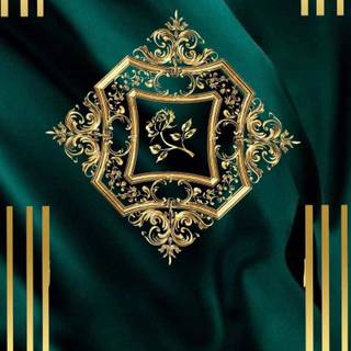 Dark green and gold wallpaper